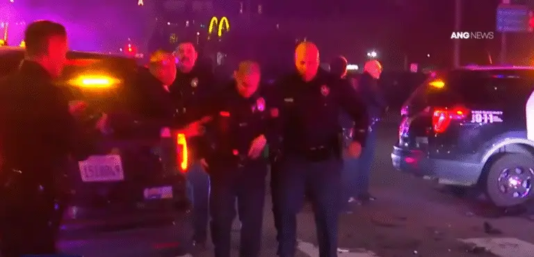 Video Shows Violent Pursuit Crash that Injured 2 LAPD Officers